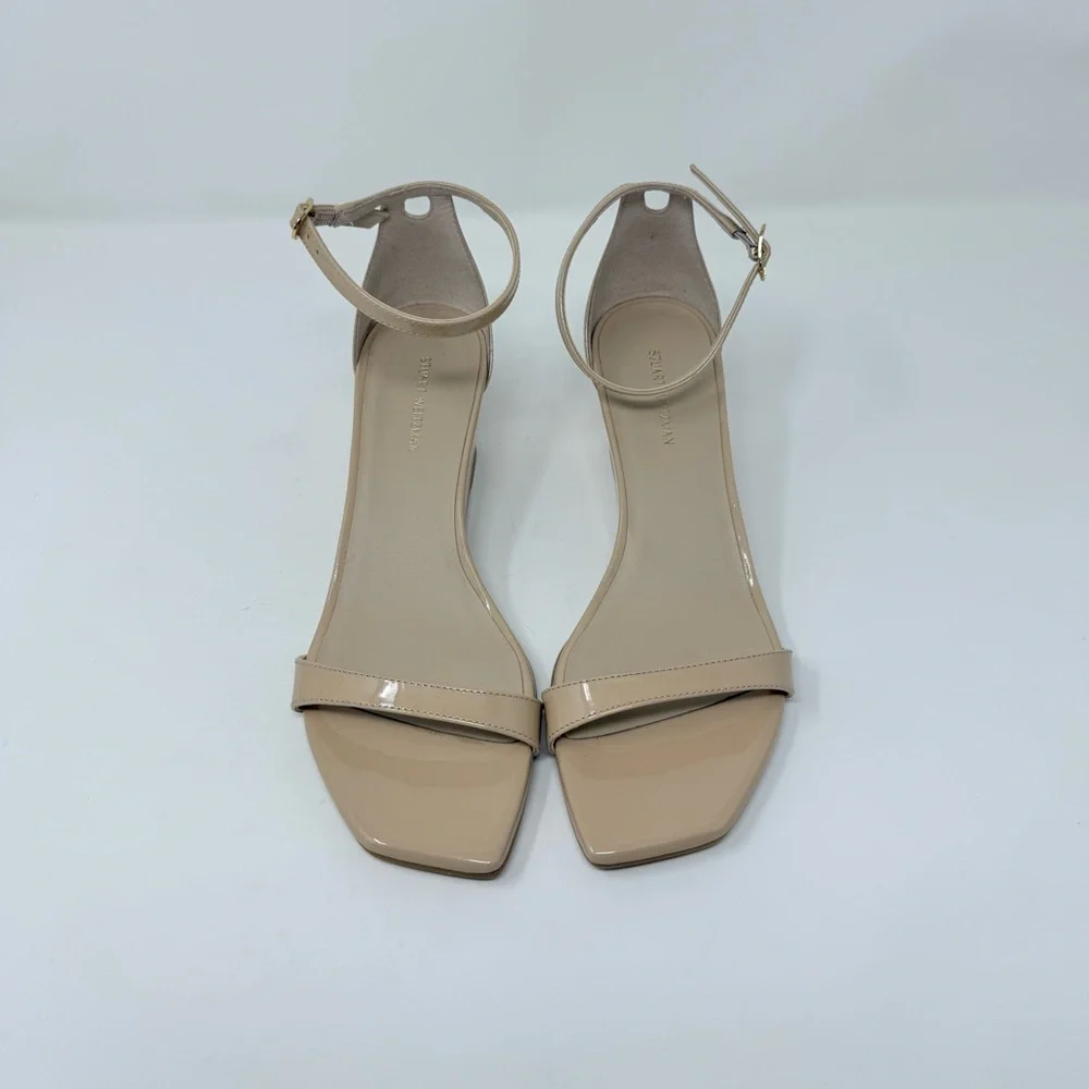 New Stuart Weitzman Nudistcurve 50 Wedge Sandal Nude Sz US 6.5 - Picture 10 of 13